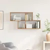 vidaXL Wandregal mit Regal Wandmontiert Braun Holzwerkstoff Produktbild-Vorschau 4