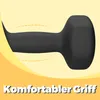 A close-up of a black dumbbell handle with yellow wavy graphics and text. Produktbild-Vorschau