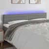 vidaXL LED čelo postele tmavě šedé 200x5x78/88 cm látka Náhled obrázku produktu 2