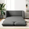 Bodensofa mit Schlaffunktion Dunkelgrau 112x174x55 cm Stoff Produktbild-Vorschau 1