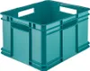 A teal plastic storage box is shown against a white background. Produktbild-Vorschau