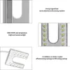 Collage of images showing details of an LED sewing machine light. Podgląd zdjęcia produktu