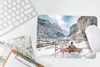 MuchoWow® Mauspad Mousepad Mann auf einer Bank im Winter in Produktbild-Vorschau 5
