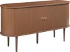 A wooden sideboard with two doors and four legs, shown against a white background. Náhled obrázku produktu