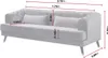 Sofa aus Samt "Gloria" - 216 x 86 x 76 cm - 3-Sitzer - Grau Produktbild-Vorschau 4