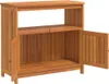 A wooden console table with two doors and two shelves, shown against a white background. Produktbild-Vorschau