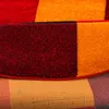 Designer Teppich Brilliant Rot Orange Karo Rund, Größe:160 Produktbild-Vorschau 4