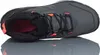 A top-down view of a gray Adidas Terrex hiking shoe with black laces and orange accents, resting on a reflective surface. Produktbild-Vorschau