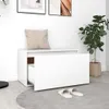 vidaXL Flurbank 80x40x45 cm Weiß Holzwerkstoff Produktbild-Vorschau 3
