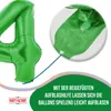 Folienballon 100cm Zahl 4 matt grün Produktbild-Vorschau 4