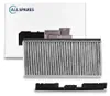 A product shot of an air filter and its packaging. Produktbild-Vorschau