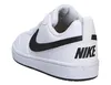 A side view of a white Nike Court Borough Low Recraft sneaker with a black Nike swoosh and black Nike lettering on the heel. Náhľad obrázku produktu