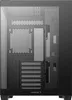 The interior of a black computer case with a glass side panel. Produktbild-Vorschau