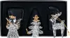 3er Set Deko-Anhänger Engel Rentier Baum Glas Baumschmuck Produktbild-Vorschau 1