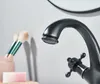 Ari Retro wastafelmengkraan, zwart, antiek messing, met 2 Productafbeelding-voorbeeld 4