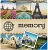 A collage of famous travel destinations and landmarks, presented as a board game box. Produktbild-Vorschau