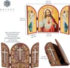 Unbeflecktes Herz Mariä Ikone Triptychon 25x16cm Christlich Produktbild-Vorschau 2