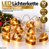 LED Lichterkette Herzen 10 LED 165cm Kupfer Warmweiß Produktbild-Vorschau 1