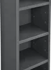 A close-up view of a dark gray bookshelf with multiple shelves. Náhľad obrázku produktu