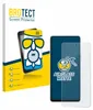 A product shot of a screen protector packaging and a phone with a screen protector applied. Produktbild-Vorschau