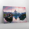 Bild auf Leinwand - Leinwandbild - Berge Felsen Wasser - Produktbild-Vorschau 4