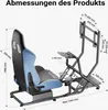Wiltec Rennsimulator Racing Cockpit 71 x 136 x 108 cm, Auto Produktbild-Vorschau 3
