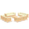 vidaXL 13-tlg. Garten-Lounge-Set mit Creme Kissen Produktbild-Vorschau 3