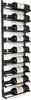 A wall-mounted metal wine rack holding multiple bottles of red wine. Produktbild-Vorschau