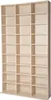 An empty, light-colored wooden bookshelf with multiple shelves. Náhled obrázku produktu