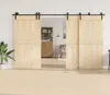 A room with wooden sliding doors, a bookshelf, and a chair. Voir les images du produit