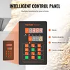 A close-up of an intelligent control panel for a VEVOR filling machine, with a smaller control panel shown to the left. The background is blurred, showing grains or seeds. Náhľad obrázku produktu