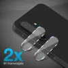 A close-up of two camera lens protectors on the back of a black smartphone. Produktbild-Vorschau