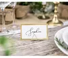Platzkarten Weiß mit goldenem Rand | 10 Stück Produktbild-Vorschau 3