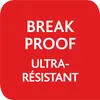A red square with white text advertising product features. Anteprima dell’immagine prodotto