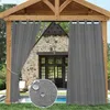 Lot de 2 rideaux d'extérieur en voile gris foncé, Voir les images du produit 9