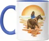 Pferd Tasse Blau Hengst Frau Liebe Reiten Sonnenuntergang Produktbild-Vorschau 1