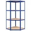 vidaXL Scaffale ad angolo con 4 ripiani in acciaio blu e Anteprima dell’immagine prodotto 4