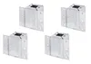 Four metal post brackets are arranged in a grid on a white background. Produktbild-Vorschau