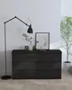 Černá komoda se zásuvkami, 140 cm, 6 zásuvek, vhodná do Náhled obrázku produktu 4
