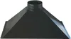 A black metal range hood exhaust vent with a circular opening at the top. Anteprima dell’immagine prodotto