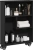 vidaXL Aufbewahrungswagen Schmal Schwarz 48x13x68 cm Produktbild-Vorschau 2