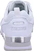 The back view of a white Skechers sneaker. Voir les images du produit