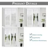 Collage of product images showing different ways to hang curtains, with feature callouts. Produktbild-Vorschau
