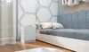 Topeshop M2 FR BLUE, Nočný stolík, Modrá, Biela, 2 Náhľad obrázku produktu 2