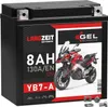 Langzeit Gel Motorradbatterie YB7-A 8Ah 12V Produktbild-Vorschau 1