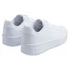 A pair of white Champion low-top platform sneakers shown from a rear-side angle against a white background. Produktbild-Vorschau