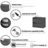 Collage of product features and details of a gray cabinet. Náhľad obrázku produktu