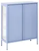 BELIANI Vitrine Blau Stahl Halbhoch Schmal mit Glastüren Produktbild-Vorschau 7