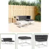 The Living Store 3-tlg. Garten-Sofagarnitur mit Kissen Weiß Produktbild-Vorschau 1