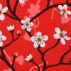 Faschingsstoff Meterware Polyester Kirschblütenranken rot Produktbild-Vorschau 2